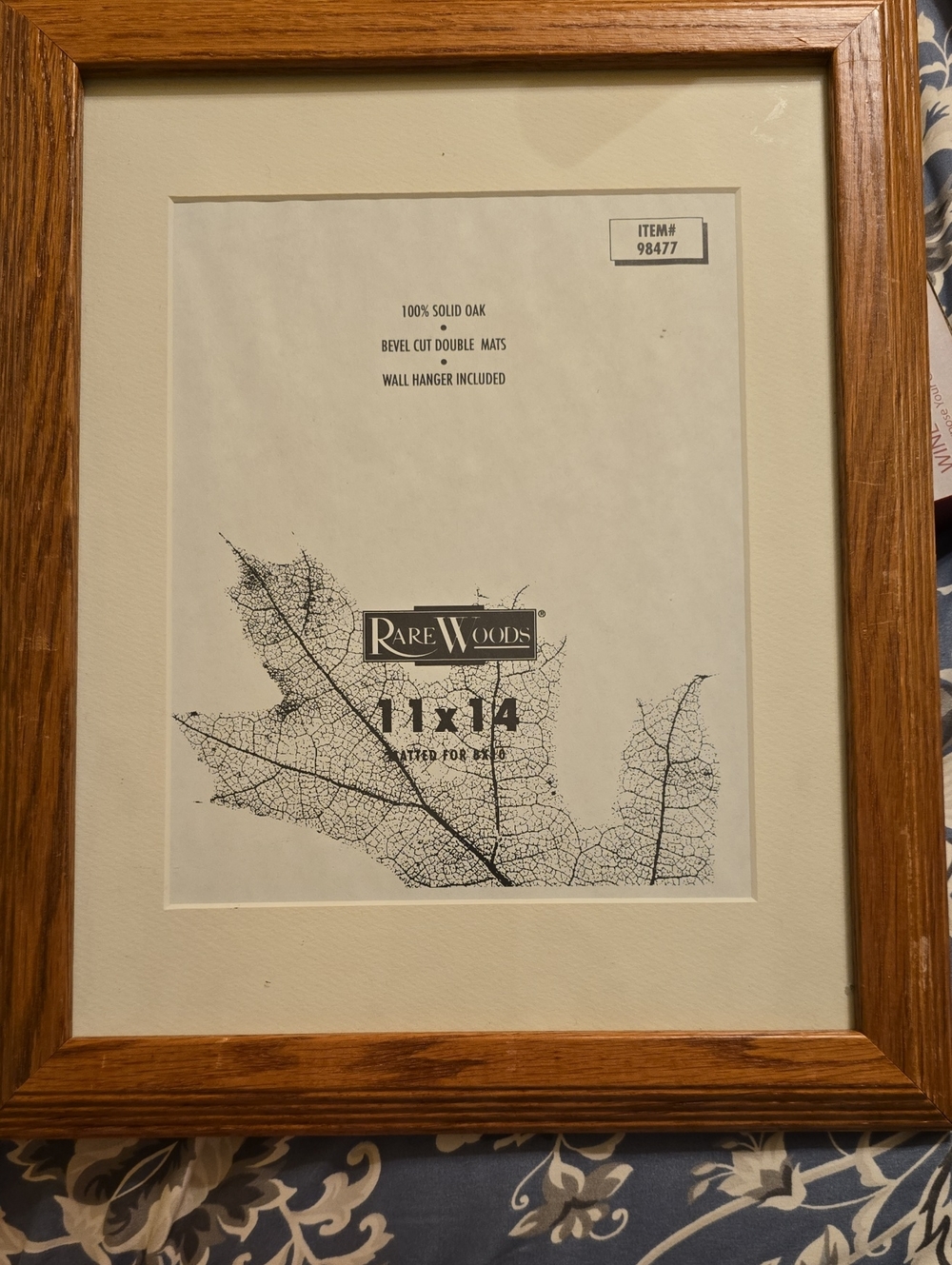 NWOT Solid Oak 11x14 Picture Frame in Warm Oak Finish